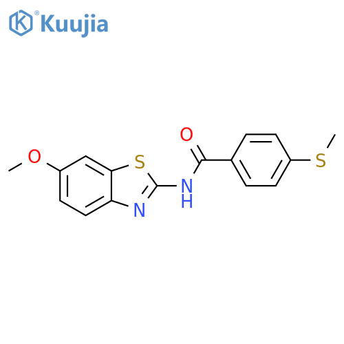 N-(6-methoxy-1,3-benzothiazol-2-yl)-4-(methylsulfanyl)benzamide structure