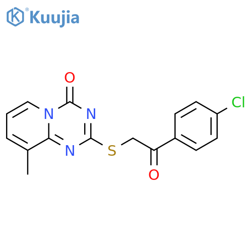 2-{2-(4-chlorophenyl)-2-oxoethylsulfanyl}-9-methyl-4H-pyrido1,2-a1,3,5triazin-4-one structure