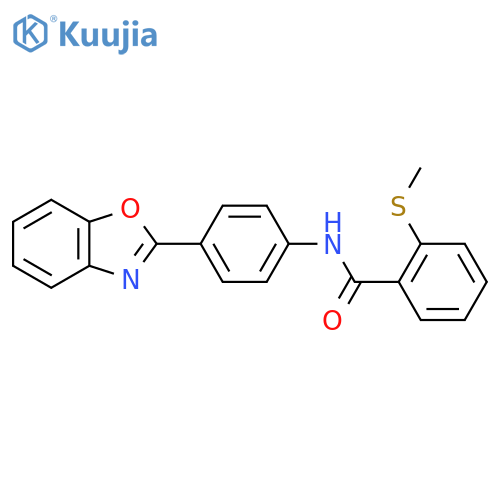N-4-(1,3-benzoxazol-2-yl)phenyl-2-(methylsulfanyl)benzamide structure