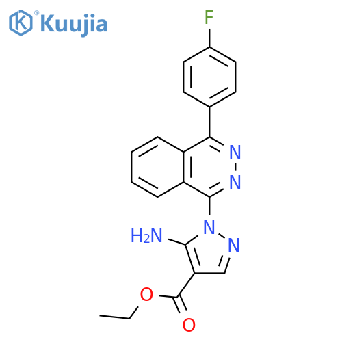 ethyl 5-amino-1-4-(4-fluorophenyl)phthalazin-1-yl-1H-pyrazole-4-carboxylate structure