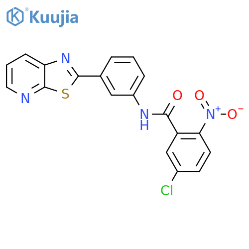 5-chloro-2-nitro-N-(3-{1,3thiazolo5,4-bpyridin-2-yl}phenyl)benzamide structure