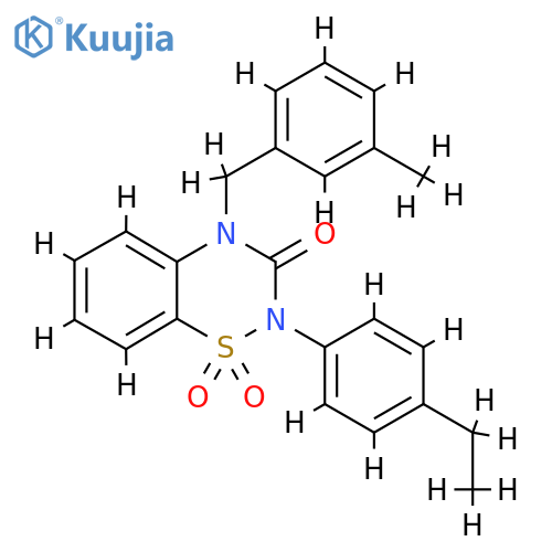 2-(4-ethylphenyl)-4-(3-methylphenyl)methyl-3,4-dihydro-2H-1lambda6,2,4-benzothiadiazine-1,1,3-trione structure