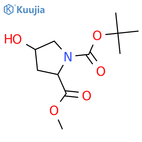 1-Tert-butyl 2-methyl 4-hydroxypyrrolidine-1,2-dicarboxylate structure