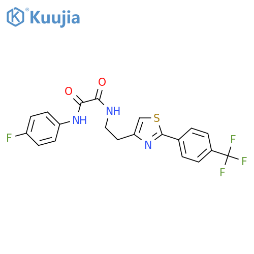 N'-(4-fluorophenyl)-N-(2-{2-4-(trifluoromethyl)phenyl-1,3-thiazol-4-yl}ethyl)ethanediamide structure