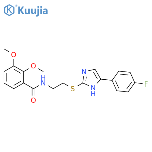 N-(2-{5-(4-fluorophenyl)-1H-imidazol-2-ylsulfanyl}ethyl)-2,3-dimethoxybenzamide structure