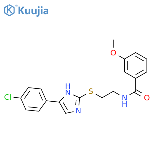 N-(2-{5-(4-chlorophenyl)-1H-imidazol-2-ylsulfanyl}ethyl)-3-methoxybenzamide structure