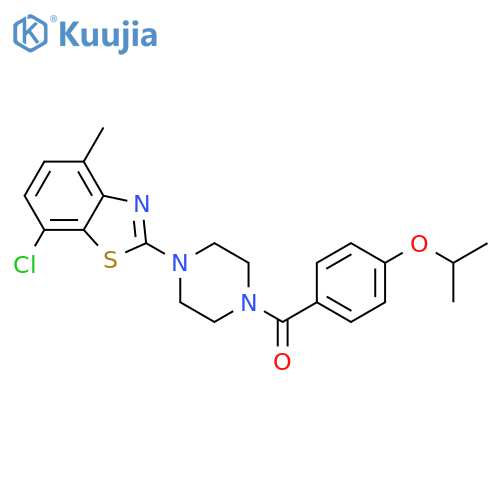 7-chloro-4-methyl-2-{4-4-(propan-2-yloxy)benzoylpiperazin-1-yl}-1,3-benzothiazole structure