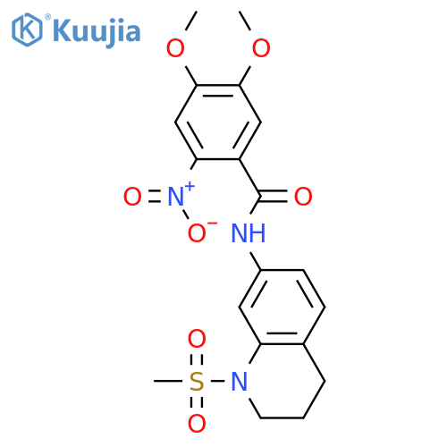 N-(1-methanesulfonyl-1,2,3,4-tetrahydroquinolin-7-yl)-4,5-dimethoxy-2-nitrobenzamide structure