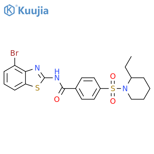 N-(4-bromo-1,3-benzothiazol-2-yl)-4-(2-ethylpiperidin-1-yl)sulfonylbenzamide structure