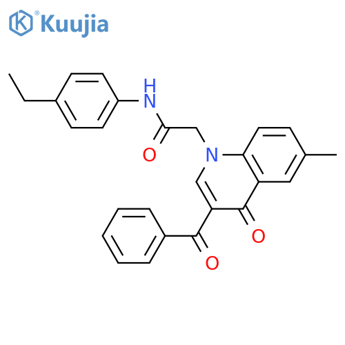 2-(3-benzoyl-6-methyl-4-oxo-1,4-dihydroquinolin-1-yl)-N-(4-ethylphenyl)acetamide structure