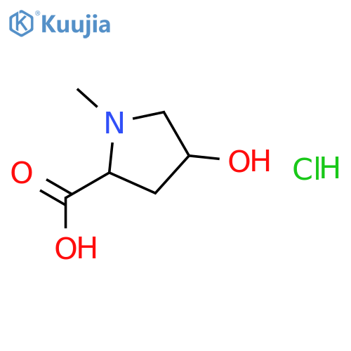 (2S,4R)-4-hydroxy-1-methylpyrrolidine-2-carboxylic acid hydrochloride structure