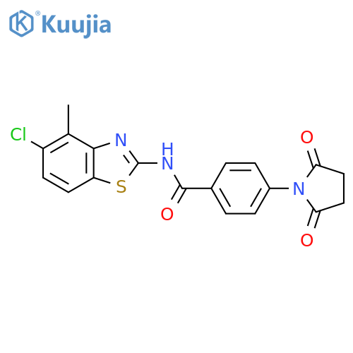 N-(5-chloro-4-methyl-1,3-benzothiazol-2-yl)-4-(2,5-dioxopyrrolidin-1-yl)benzamide structure