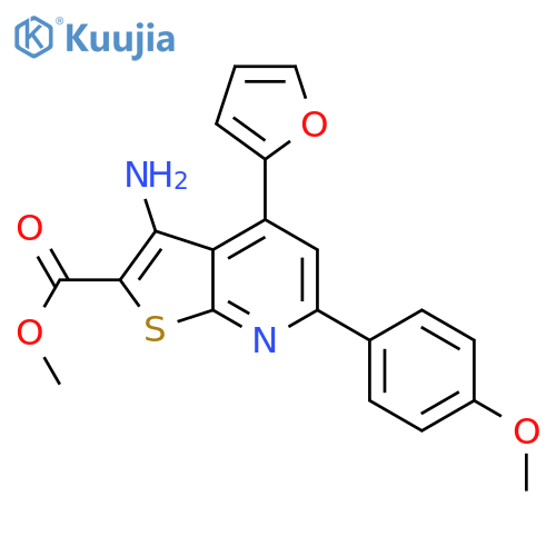 methyl 3-amino-4-(furan-2-yl)-6-(4-methoxyphenyl)thieno2,3-bpyridine-2-carboxylate structure