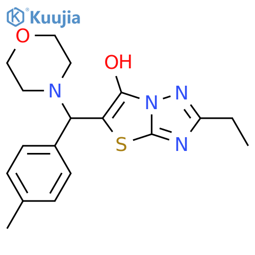 2-ethyl-5-(4-methylphenyl)(morpholin-4-yl)methyl-1,2,4triazolo3,2-b1,3thiazol-6-ol structure