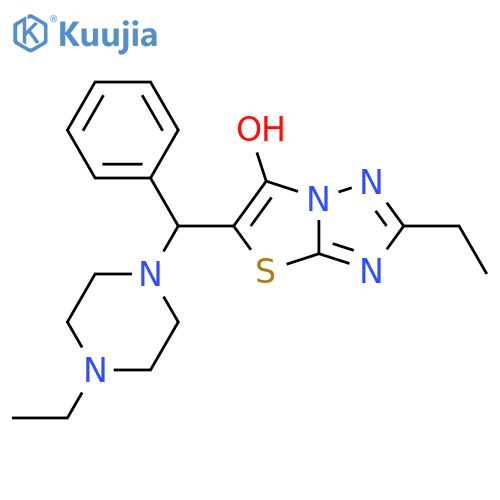2-ethyl-5-(4-ethylpiperazin-1-yl)(phenyl)methyl-1,2,4triazolo3,2-b1,3thiazol-6-ol structure