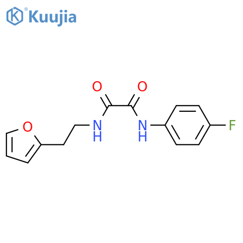 N'-(4-fluorophenyl)-N-2-(furan-2-yl)ethylethanediamide structure