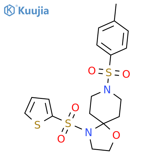 8-(4-methylbenzenesulfonyl)-4-(thiophene-2-sulfonyl)-1-oxa-4,8-diazaspiro4.5decane structure