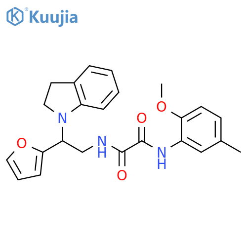 N-2-(2,3-dihydro-1H-indol-1-yl)-2-(furan-2-yl)ethyl-N'-(2-methoxy-5-methylphenyl)ethanediamide structure