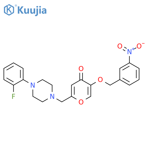 2-{4-(2-fluorophenyl)piperazin-1-ylmethyl}-5-(3-nitrophenyl)methoxy-4H-pyran-4-one structure