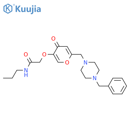 2-({6-(4-benzylpiperazin-1-yl)methyl-4-oxo-4H-pyran-3-yl}oxy)-N-propylacetamide structure
