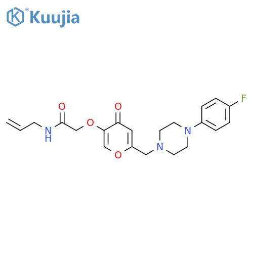 2-(6-{4-(4-fluorophenyl)piperazin-1-ylmethyl}-4-oxo-4H-pyran-3-yl)oxy-N-(prop-2-en-1-yl)acetamide structure