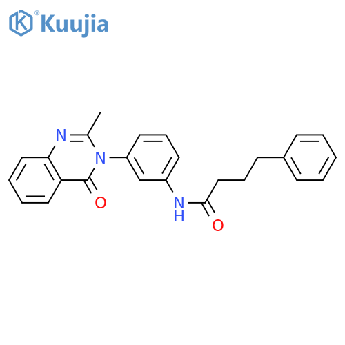 N-3-(2-methyl-4-oxo-3,4-dihydroquinazolin-3-yl)phenyl-4-phenylbutanamide structure