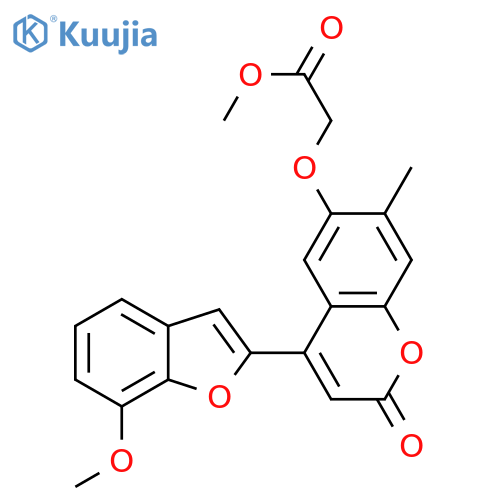 methyl 2-{4-(7-methoxy-1-benzofuran-2-yl)-7-methyl-2-oxo-2H-chromen-6-yloxy}acetate structure
