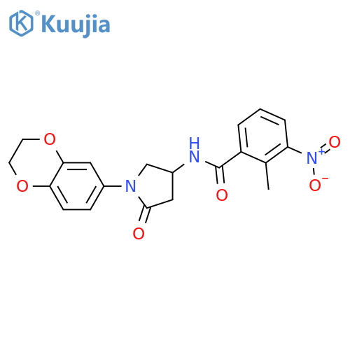 N-1-(2,3-dihydro-1,4-benzodioxin-6-yl)-5-oxopyrrolidin-3-yl-2-methyl-3-nitrobenzamide structure