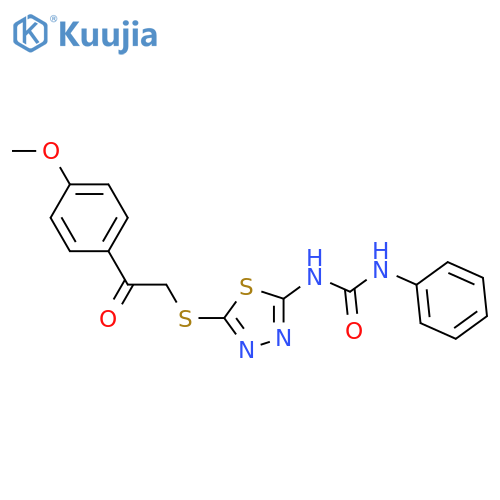 3-(5-{2-(4-methoxyphenyl)-2-oxoethylsulfanyl}-1,3,4-thiadiazol-2-yl)-1-phenylurea structure