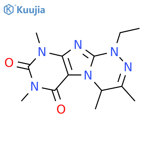 1-ethyl-3,4,7,9-tetramethyl-1H,4H,6H,7H,8H,9H-1,2,4triazino4,3-gpurine-6,8-dione structure