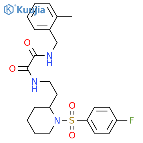 N-{2-1-(4-fluorobenzenesulfonyl)piperidin-2-ylethyl}-N'-(2-methylphenyl)methylethanediamide structure