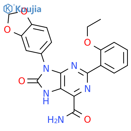9-(2H-1,3-benzodioxol-5-yl)-2-(2-ethoxyphenyl)-8-oxo-8,9-dihydro-7H-purine-6-carboxamide structure