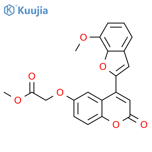 methyl 2-{4-(7-methoxy-1-benzofuran-2-yl)-2-oxo-2H-chromen-6-yloxy}acetate structure