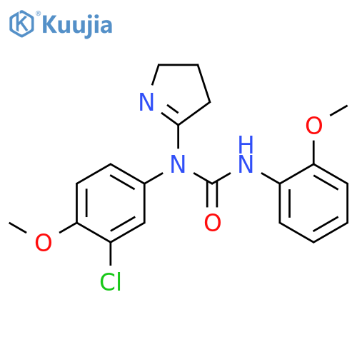 3-(3-chloro-4-methoxyphenyl)-3-(3,4-dihydro-2H-pyrrol-5-yl)-1-(2-methoxyphenyl)urea structure