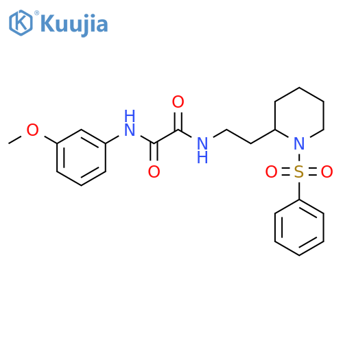 N-{2-1-(benzenesulfonyl)piperidin-2-ylethyl}-N'-(3-methoxyphenyl)ethanediamide structure