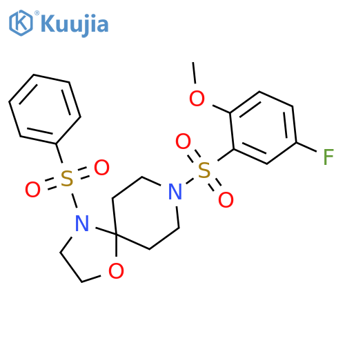 4-(benzenesulfonyl)-8-(5-fluoro-2-methoxybenzenesulfonyl)-1-oxa-4,8-diazaspiro4.5decane structure