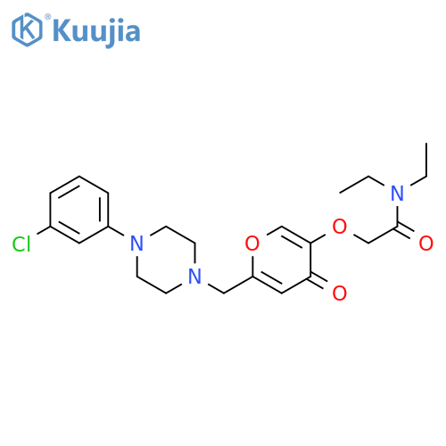 2-(6-{4-(3-chlorophenyl)piperazin-1-ylmethyl}-4-oxo-4H-pyran-3-yl)oxy-N,N-diethylacetamide structure