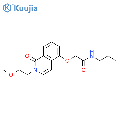 2-{2-(2-methoxyethyl)-1-oxo-1,2-dihydroisoquinolin-5-yloxy}-N-propylacetamide structure