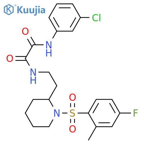 N'-(3-chlorophenyl)-N-{2-1-(4-fluoro-2-methylbenzenesulfonyl)piperidin-2-ylethyl}ethanediamide structure