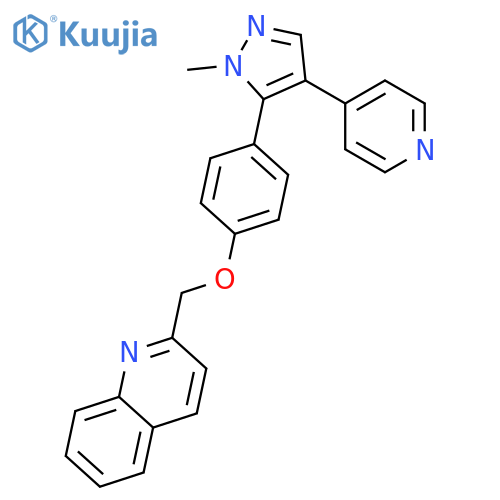 Quinoline,2-[[4-[1-methyl-4-(4-pyridinyl)-1H-pyrazol-5-yl]phenoxy]methyl]- structure
