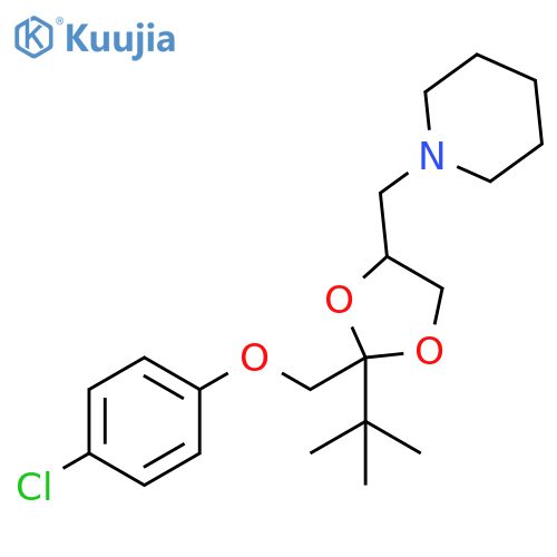 Piperidine, 1-[[2-[(4-chlorophenoxy)methyl]-2-(1,1-dimethylethyl)-1,3-dioxolan-4-yl]methyl]- structure