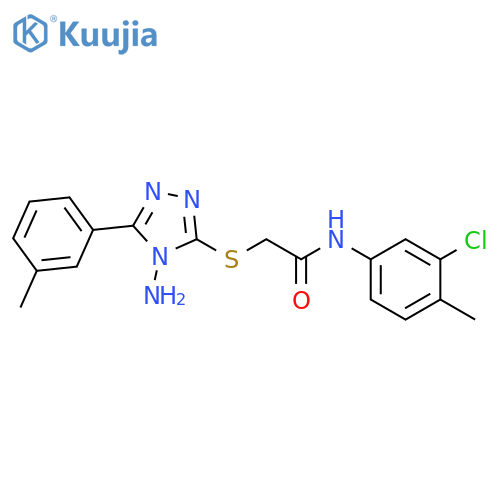 2-{4-amino-5-(3-methylphenyl)-4H-1,2,4-triazol-3-ylsulfanyl}-N-(3-chloro-4-methylphenyl)acetamide structure