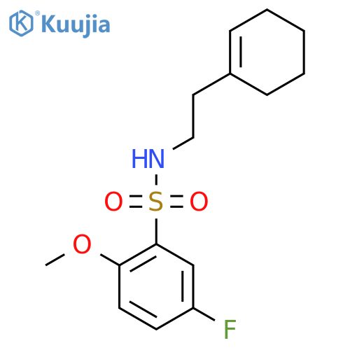 N-2-(cyclohex-1-en-1-yl)ethyl-5-fluoro-2-methoxybenzene-1-sulfonamide structure