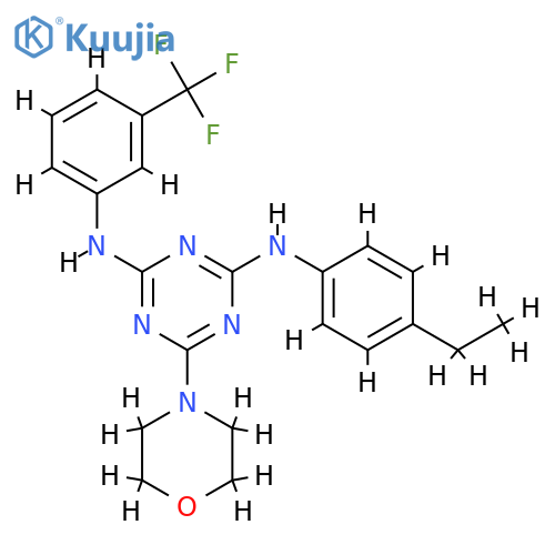 N2-(4-ethylphenyl)-6-(morpholin-4-yl)-N4-3-(trifluoromethyl)phenyl-1,3,5-triazine-2,4-diamine structure