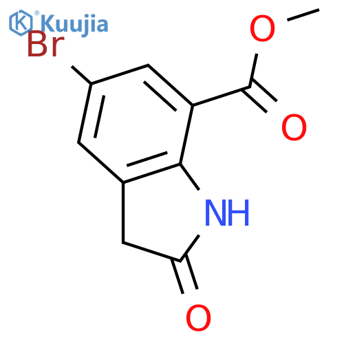 methyl 5-bromo-2-oxo-indoline-7-carboxylate structure