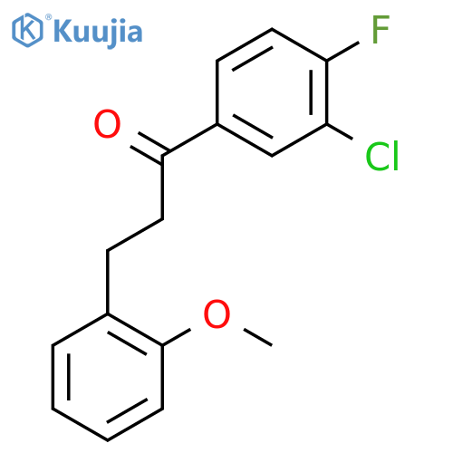 1-(3-chloro-4-fluorophenyl)-3-(2-methoxyphenyl)propan-1-one structure