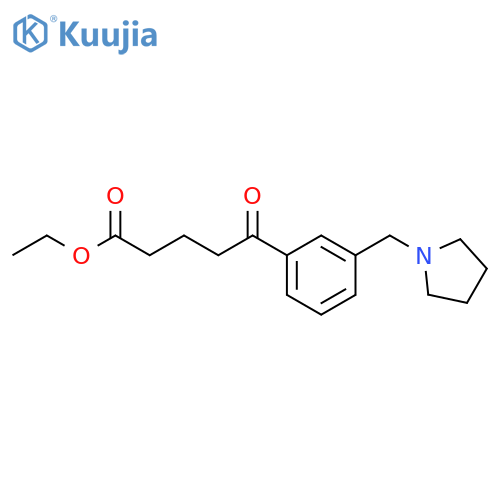 Ethyl 5-oxo-5-3-(pyrrolidinomethyl)phenylvalerate structure