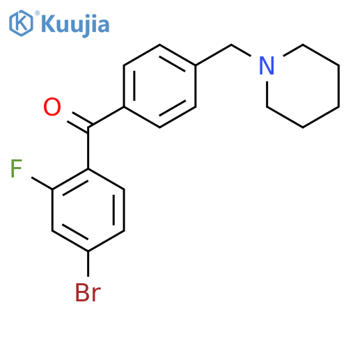 (4-bromo-2-fluoro-phenyl)-[4-(1-piperidylmethyl)phenyl]methanone structure