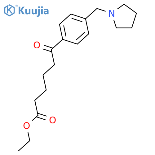 Ethyl 6-oxo-6-(4-pyrrolidinomethyl)phenylhexanoate structure