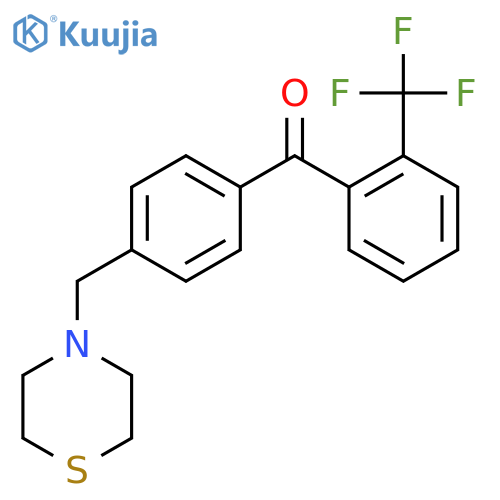 [4-(thiomorpholinomethyl)phenyl]-[2-(trifluoromethyl)phenyl]methanone structure